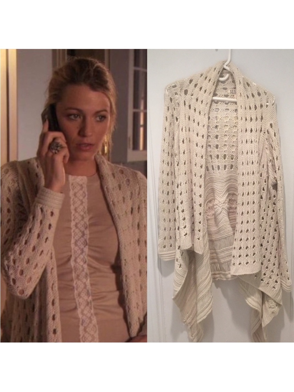 ASO Serena Van Der Woodsen Elizabeth & James Gossip Girl Cardigan Sweater EUC